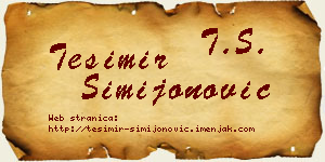 Tešimir Simijonović vizit kartica